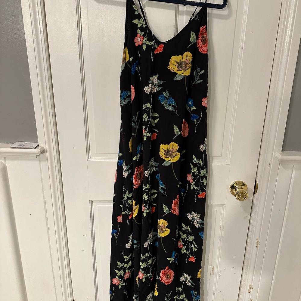 Old Navy Yellow and Blue Sleeveless Halter Maxi Dress